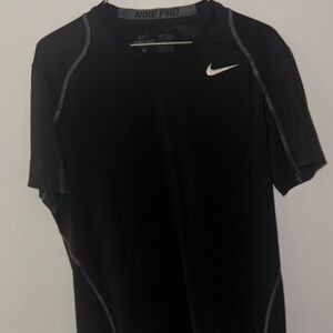 Nike Pro Charcoal Tee with Silver Logo